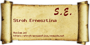 Stroh Ernesztina névjegykártya